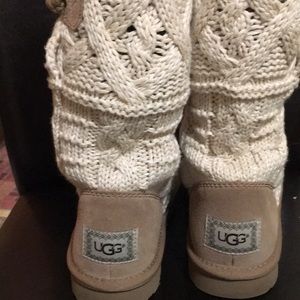 Ugg cream knit high boots